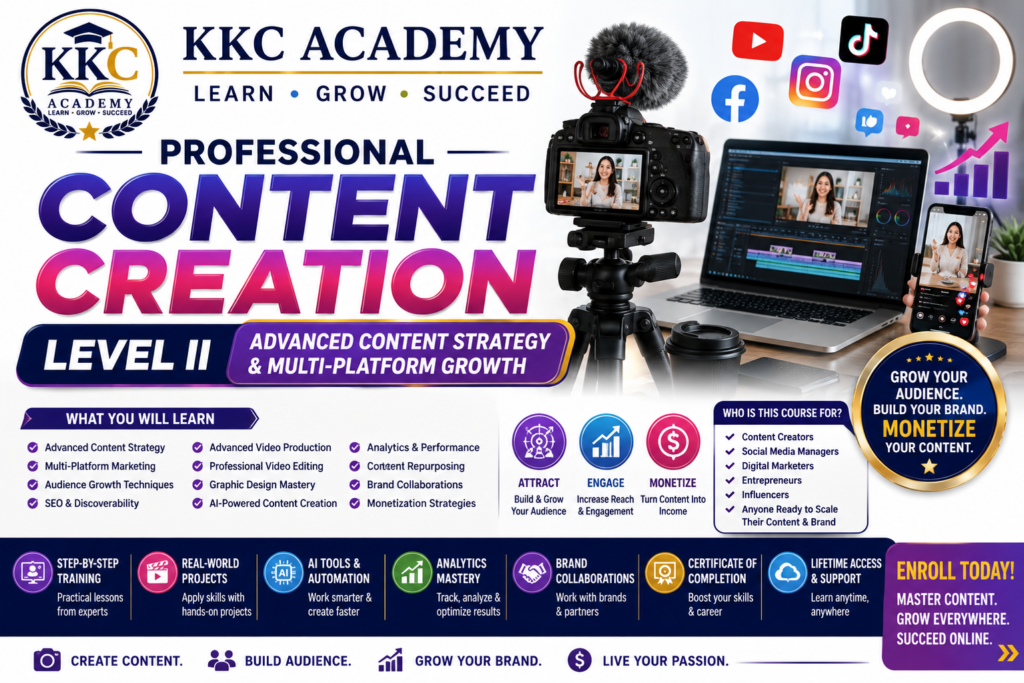 Professional Content Creation – Level II Certificate